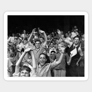 Kids at a Ball Game, 1942. Vintage Photo Magnet